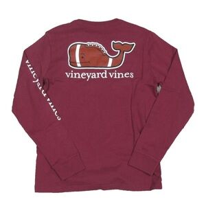 Vineyard Vines Boys' Football Whale Long-Sleeve Pocket Tee